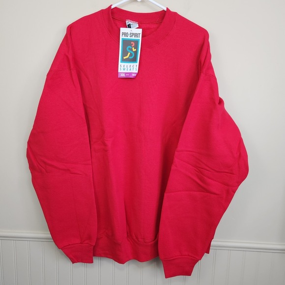 NWT VTG Deadstock PRO-SPIRIT Select Sweats USA Crewneck Sweatshirt Red SZ XXL - Picture 1 of 10